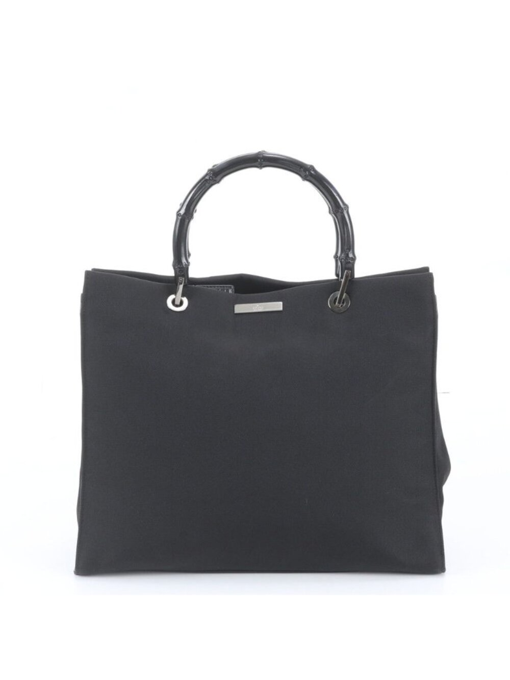 Gucci Bamboo Leather Tote Shoulder Hand a 4 Black